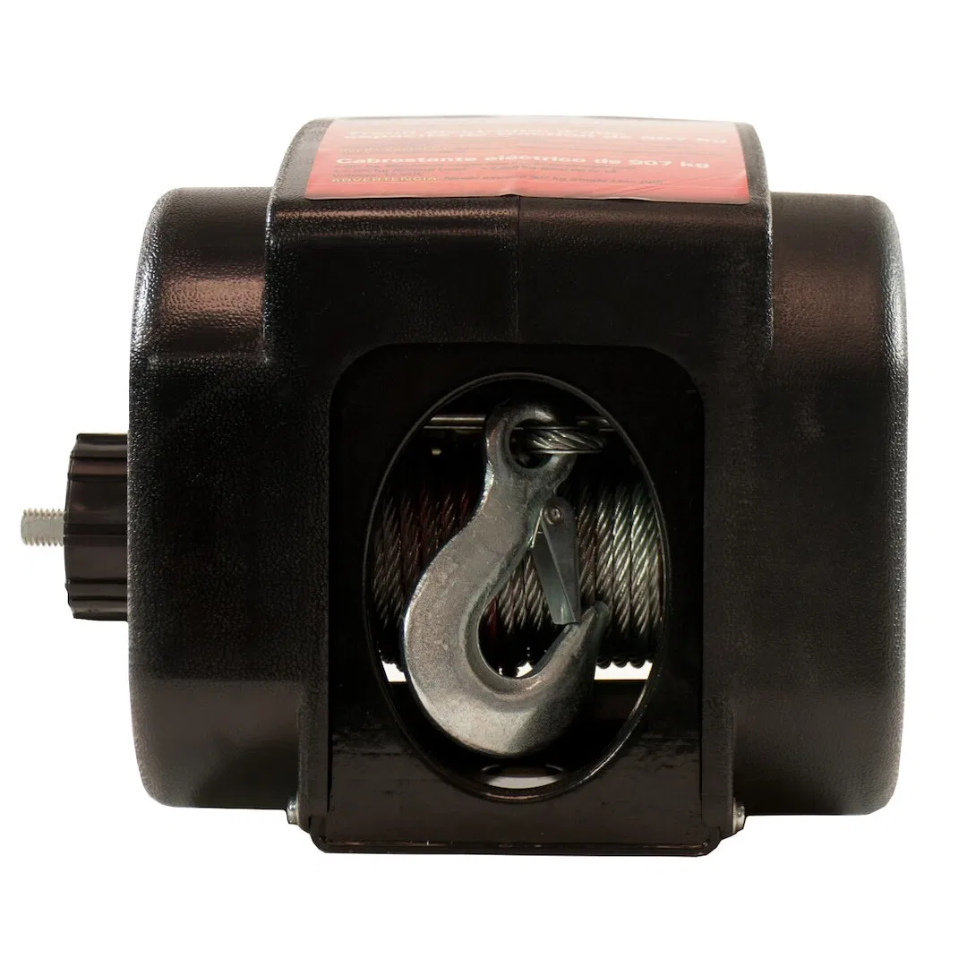 KTSL2000RM – HAMPTON PROD Winch, Portable Trailer Winch 12 Volt Electric 2000 Pound Pull Capacity 30 Foot Wire Rope W...